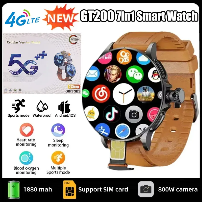 Smartwatch Watches For Women With Gps - GT200 5G Smartwatch, 1,95 inch AMOLED-scherm,