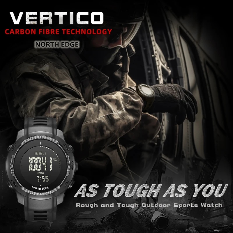NORTH EDGE VERTICO Altimeter B - Altimeter Compass Watch recensie en prijs