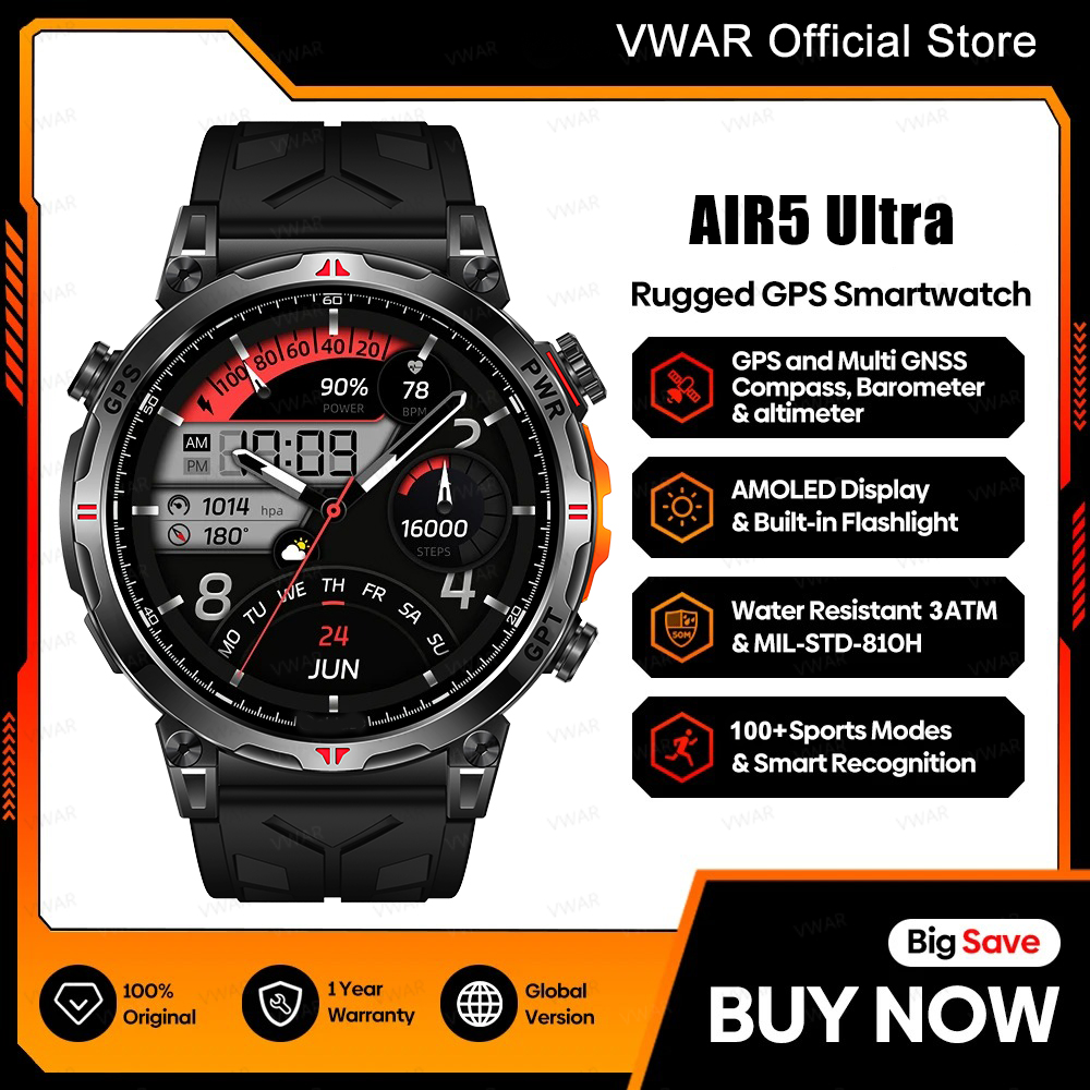 2025 Nieuwe VWAR GPS Smartwatc - Watch Vs Smartwatch recensie en prijs