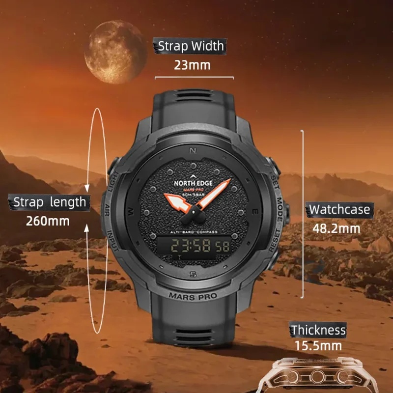 NORTH EDGE herenhorloge voor b - Altimeter Compass Watch recensie en prijs