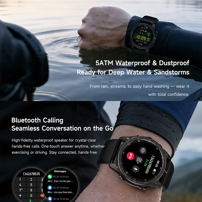 Nieuw 5ATM waterdicht smartwat - Altimeter Compass Watch recensie en prijs